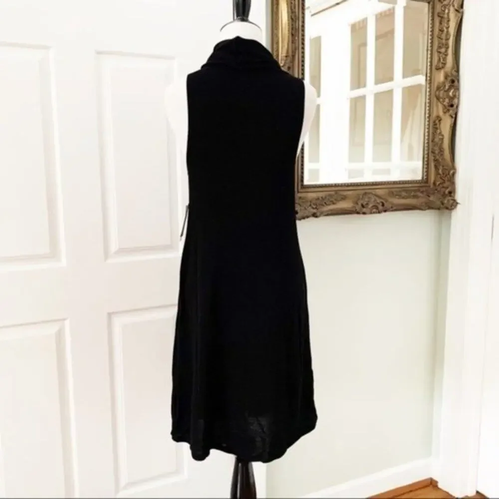 Black Knit Abound Shift Dress Cowl Neck Size S